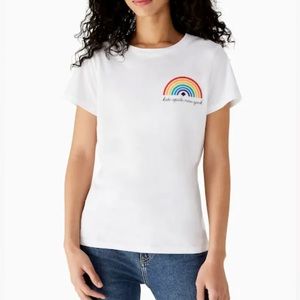 Kate Spade pride T-Shirt w/ pride hearts headband